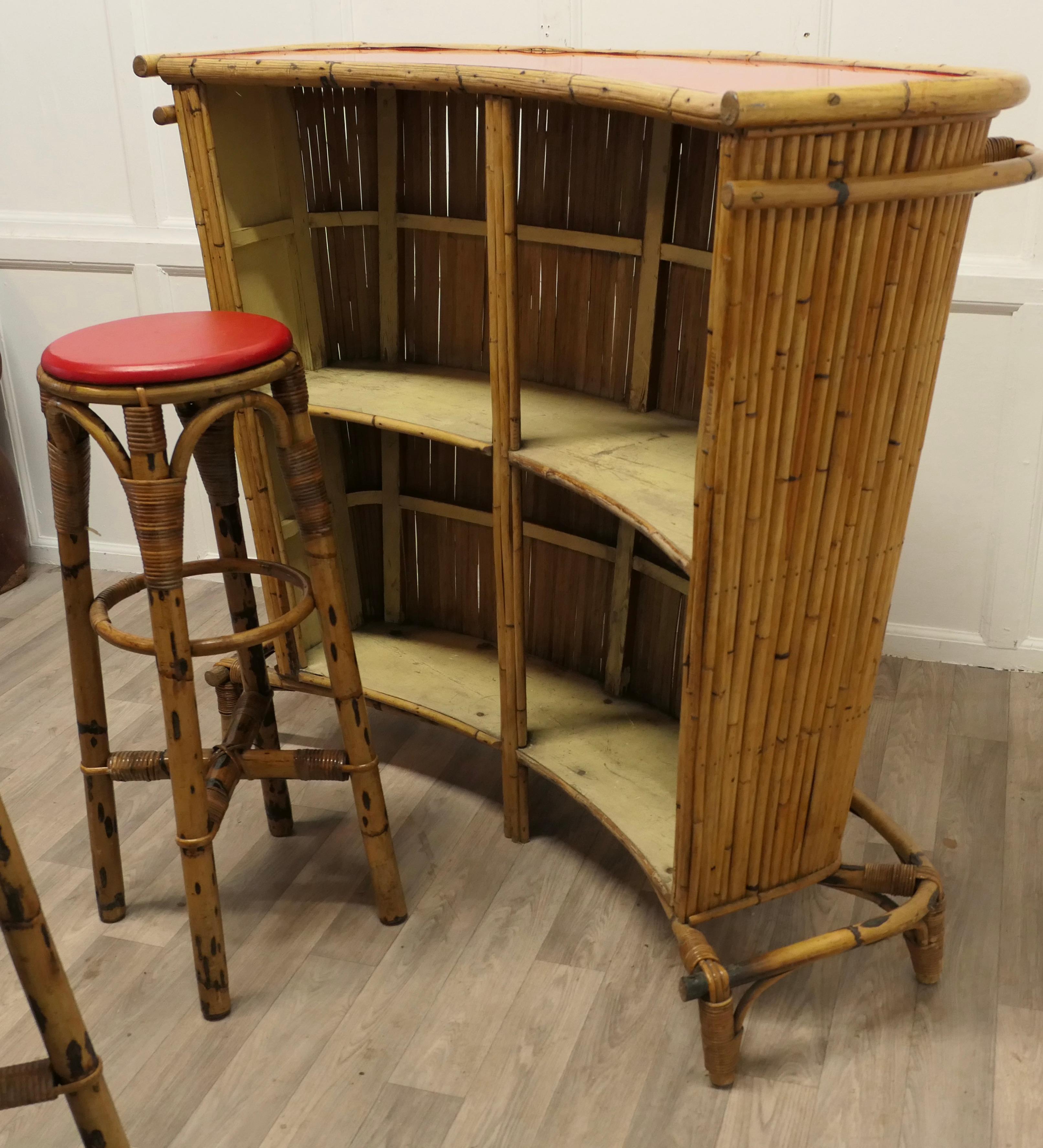 French Reception Greeting Tiki Bar with Stools 5