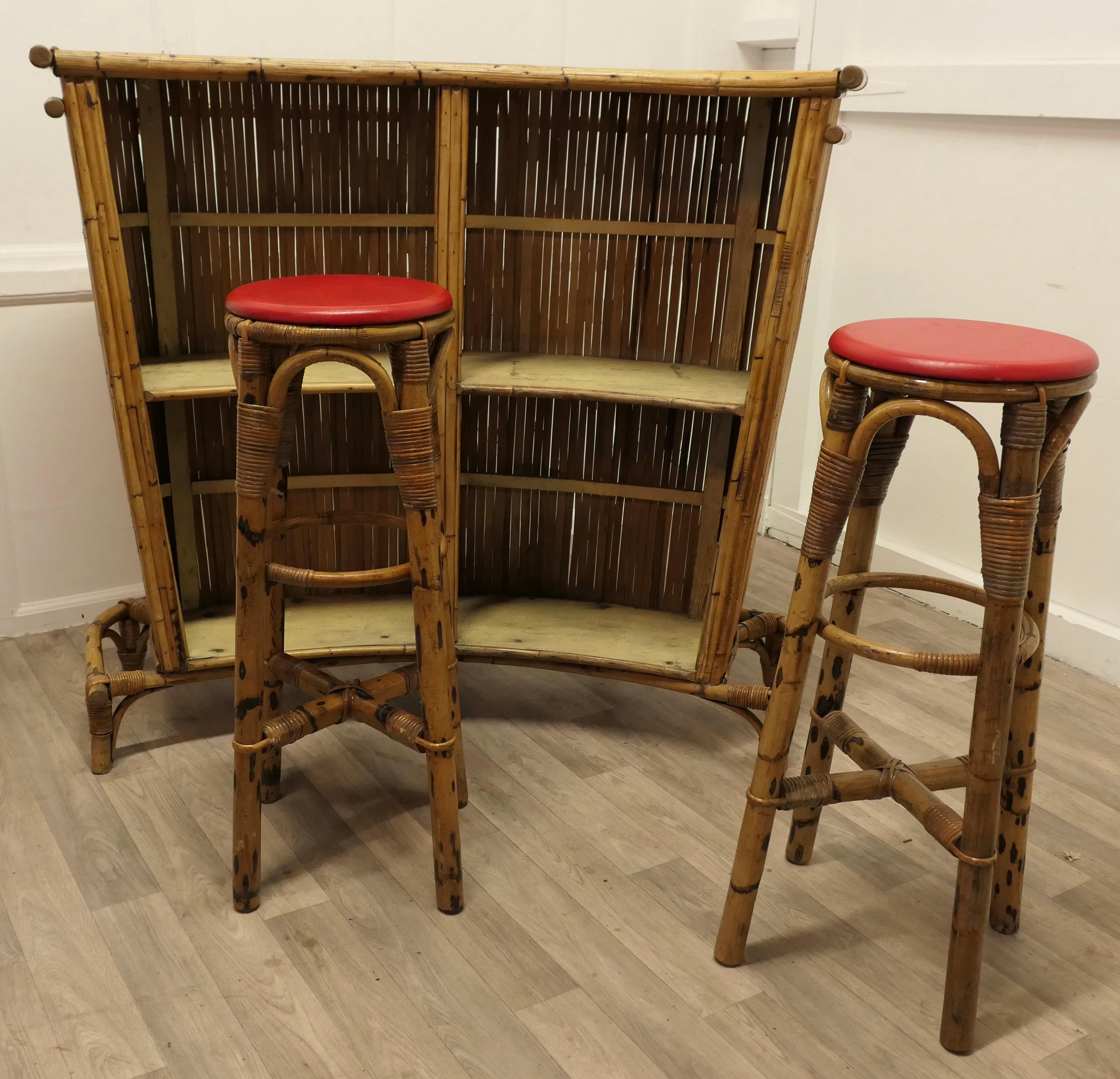 French Reception Greeting Tiki Bar with Stools 1