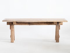 French Reclaimed Chestnut Trestle Coffee Table