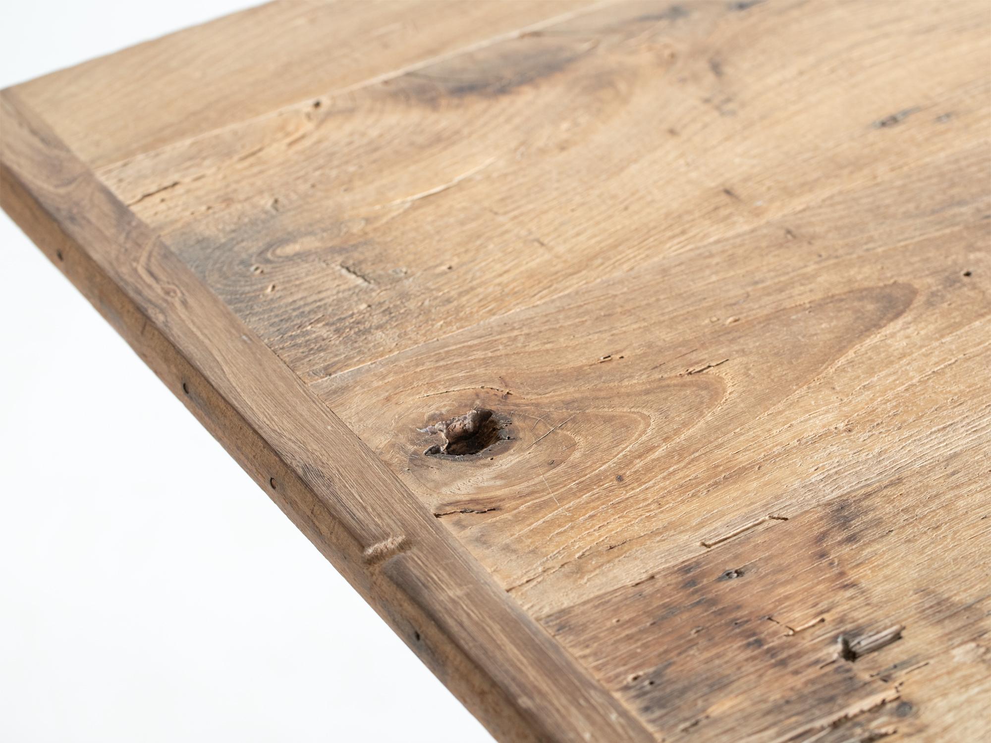 French Reclaimed Chestnut Trestle Coffee Table For Sale 3