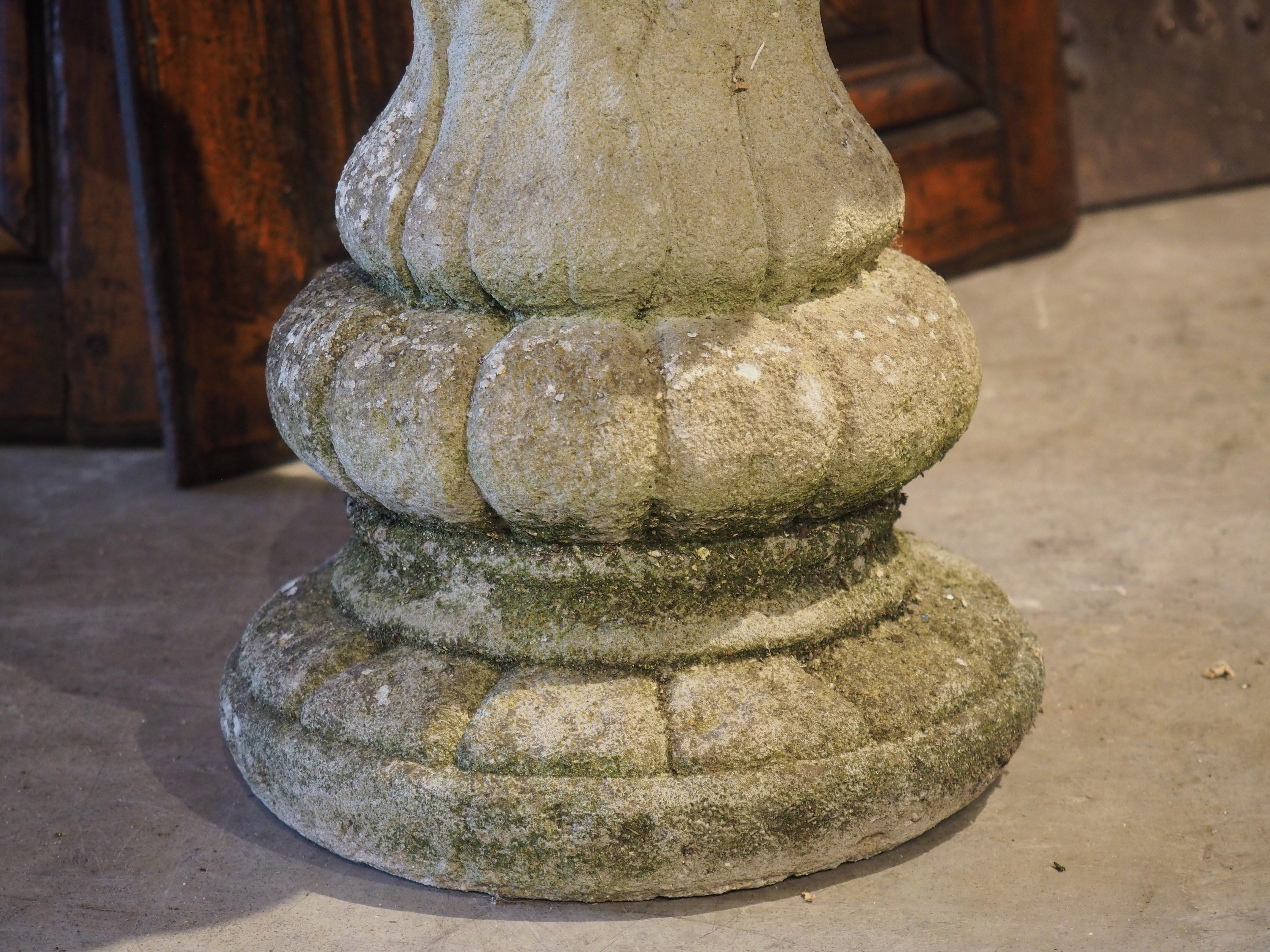 French Reconstituted 2-Piece Stone Vase Aux Beliers, 1900's For Sale 5