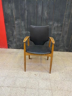 French Reconstruction Armchair in Scandinavian Style, circa 1960