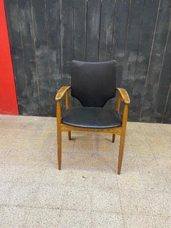 French Reconstruction Armchair in Scandinavian Style, circa 1960