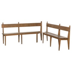 French Reconstruction Era Benches Pair, 1940s