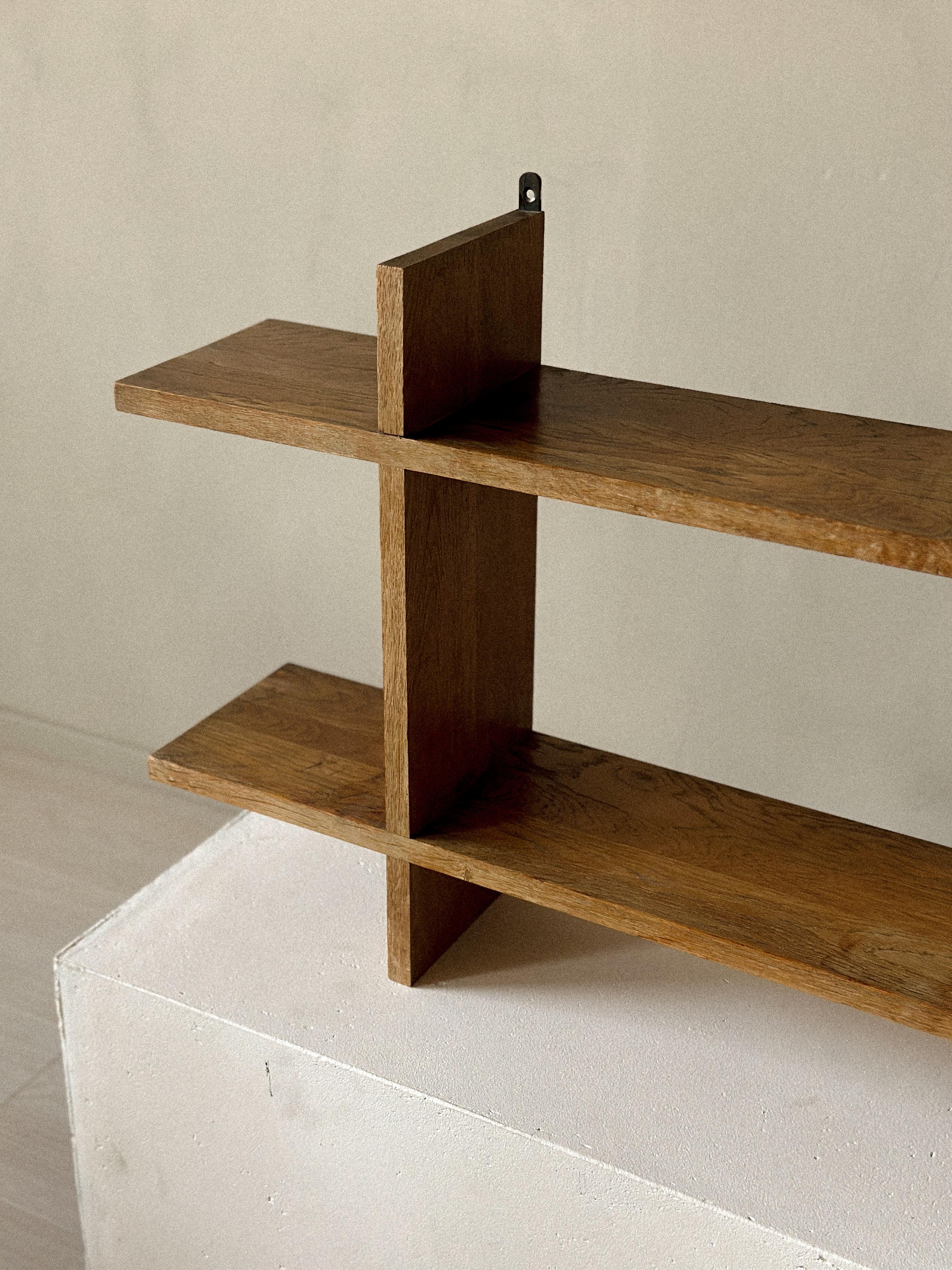 French Reconstruction Era Oak Wall Shelf, France, c. 1950s For Sale 5