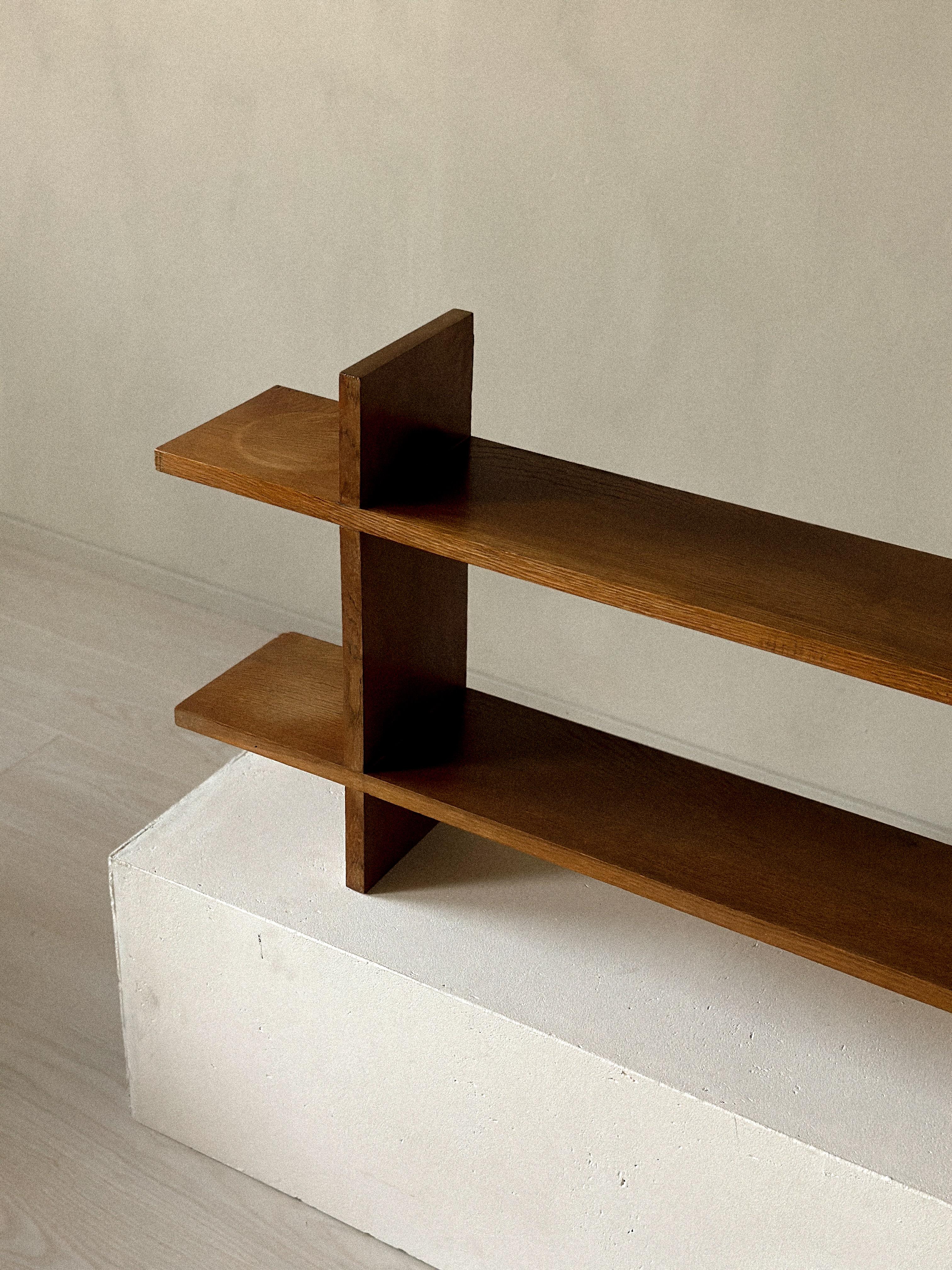 French Reconstruction Era Oak Wall Shelf, France, c. 1950s For Sale 5