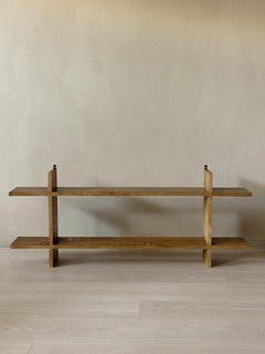 French Reconstruction Era Oak Wall Shelf, France, c. 1950s