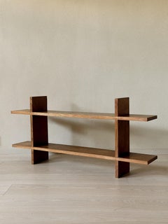 Scaffale da parete in quercia dell'era della ricostruzione francese, Francia, anni '50 ca.