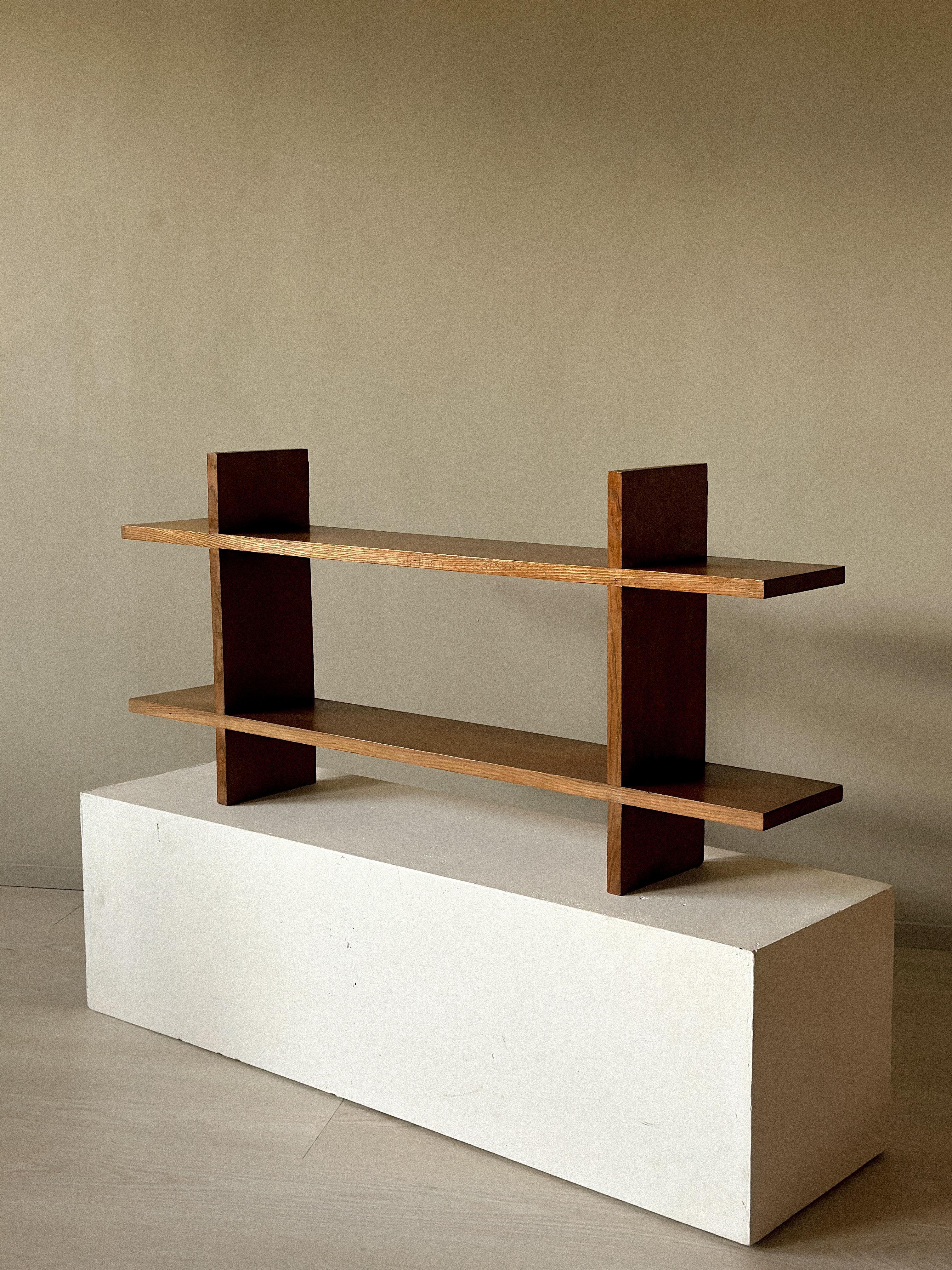 20th Century French Reconstruction Era Oak Wall Shelf, France, c. 1950s For Sale