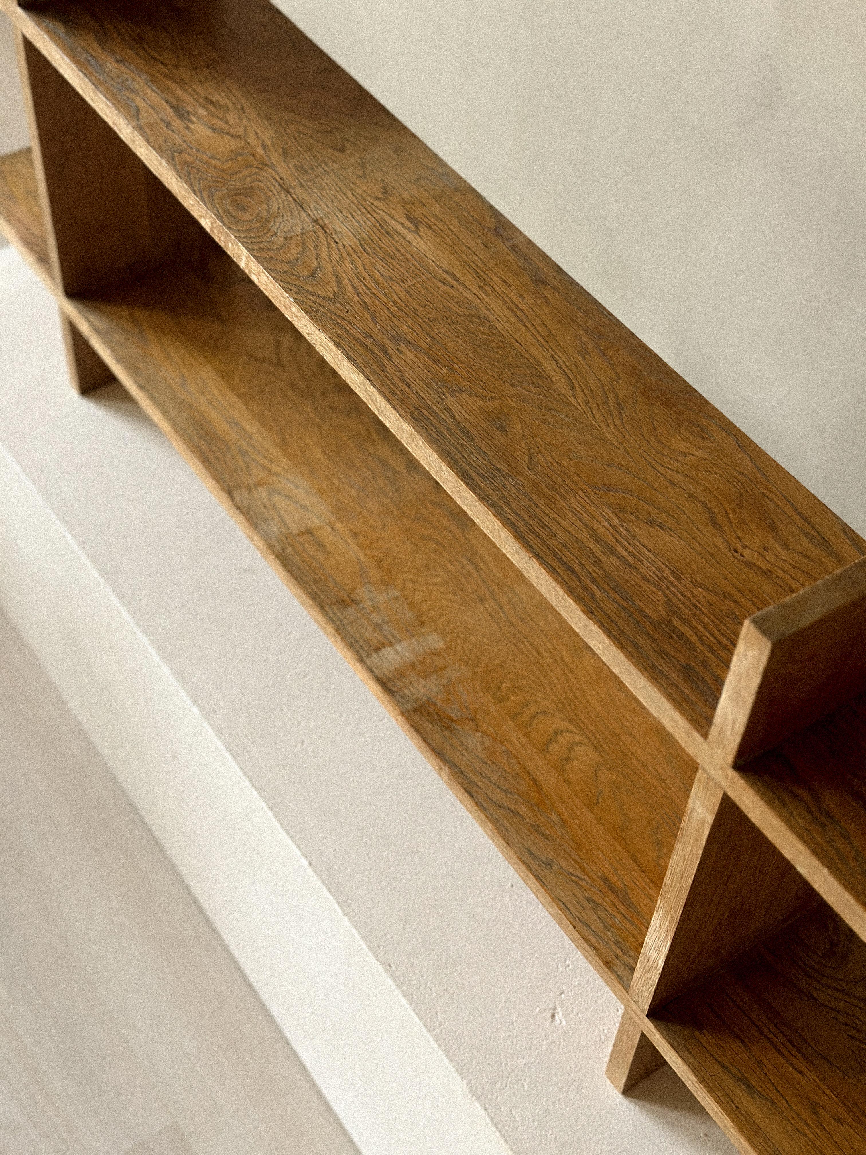 French Reconstruction Era Oak Wall Shelf, France, c. 1950s For Sale 4