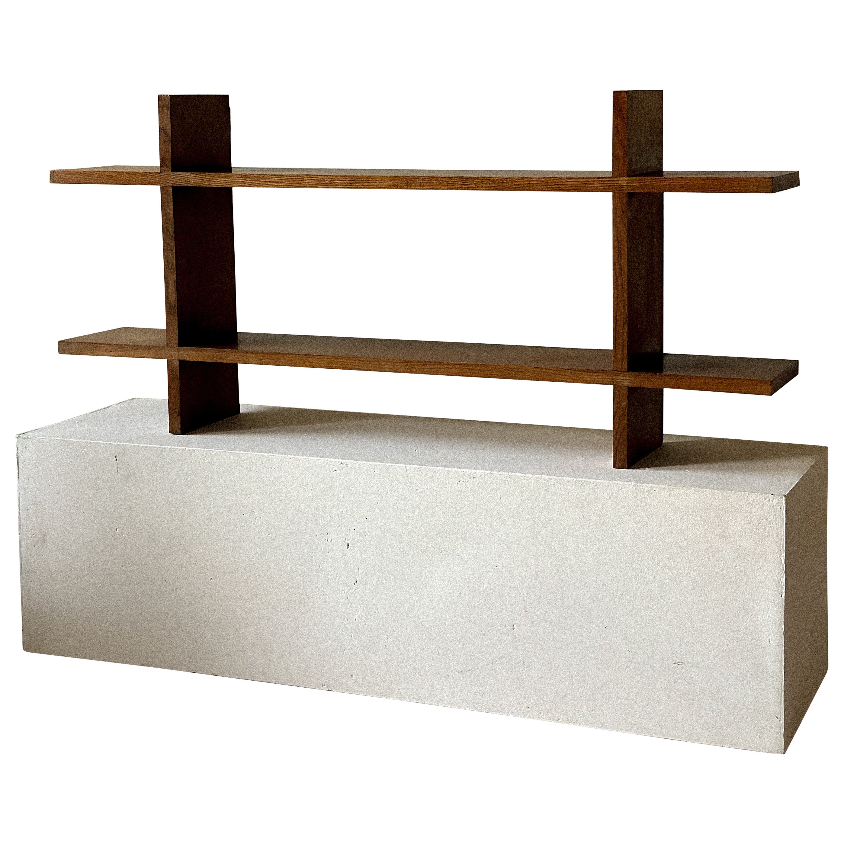 French Reconstruction Era Oak Wall Shelf, France, c. 1950s For Sale