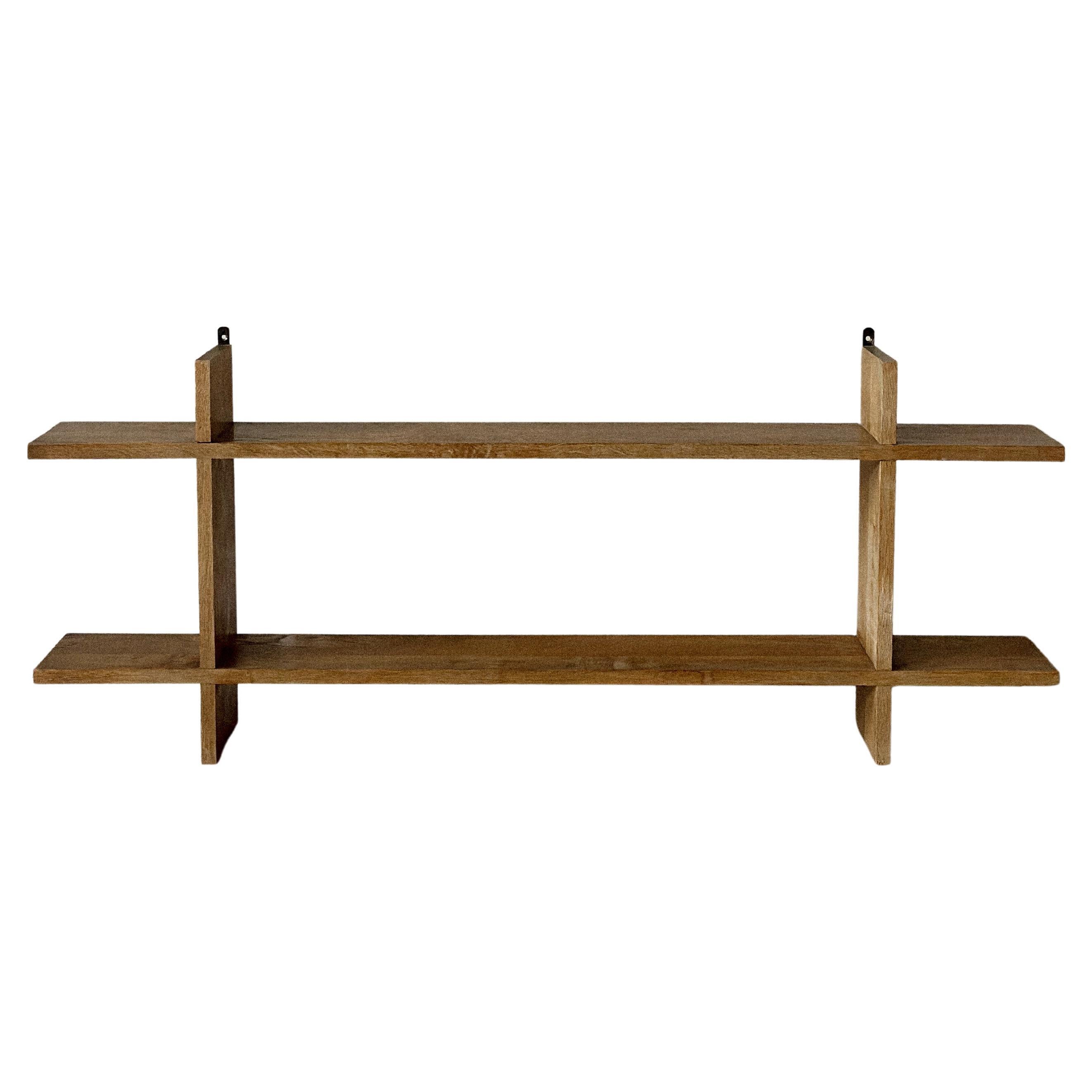 French Reconstruction Era Oak Wall Shelf, France, c. 1950s
