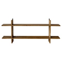 French Reconstruction Era Oak Wall Shelf, France, c. 1950s