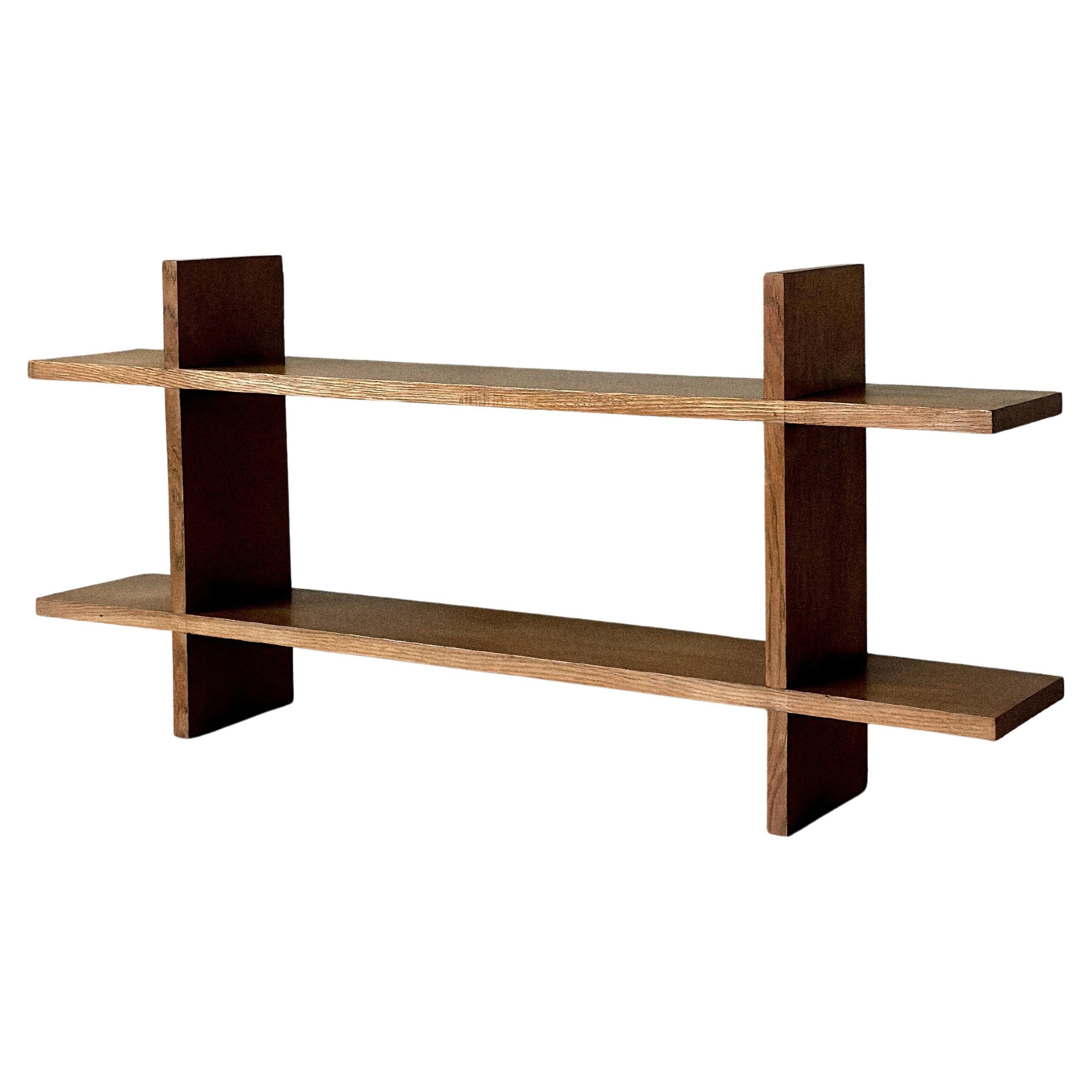 French Reconstruction Era Oak Wall Shelf, France, c. 1950s