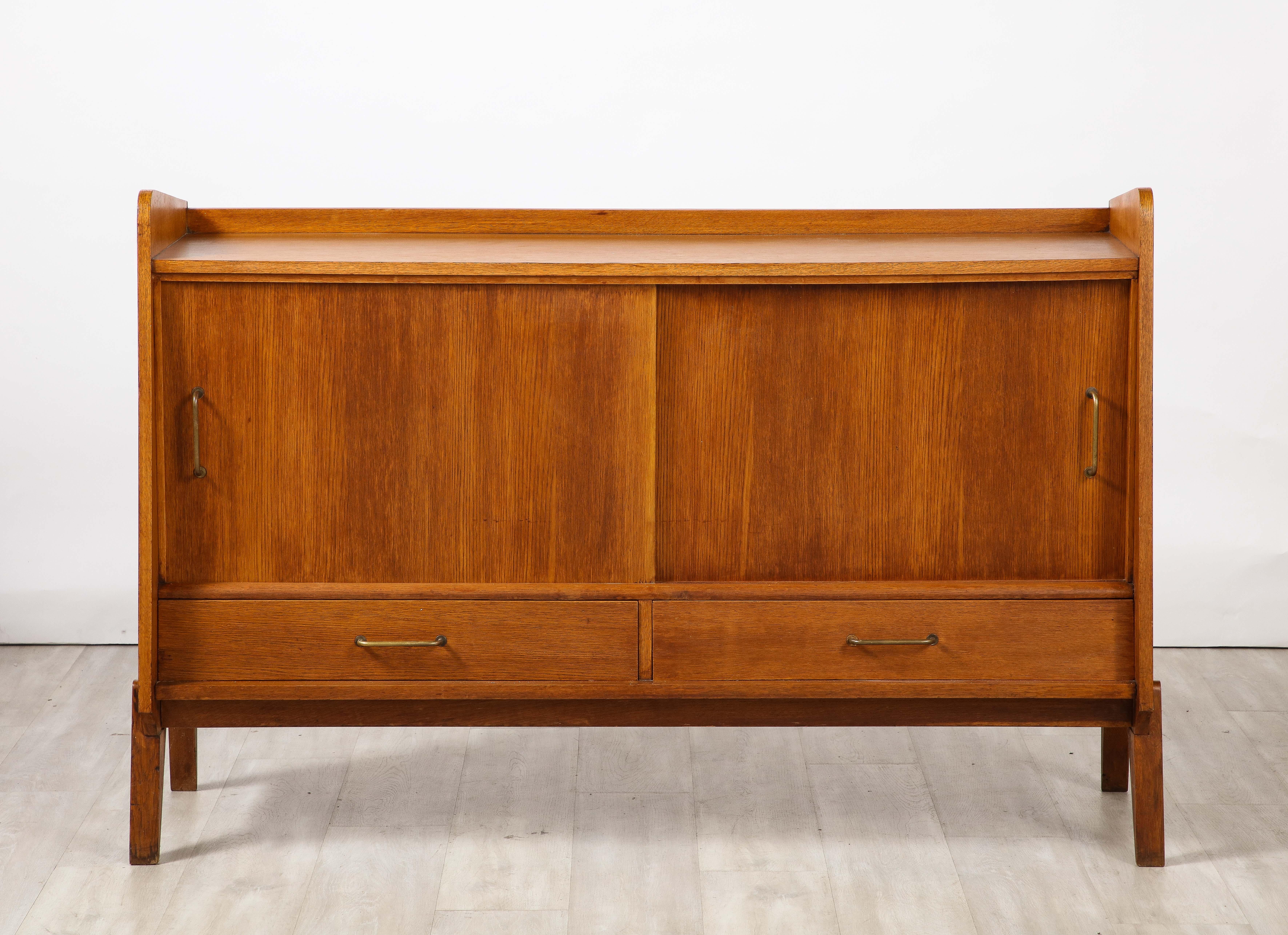 French Reconstruction Oak Cabinet, France, circa 1950 For Sale 1