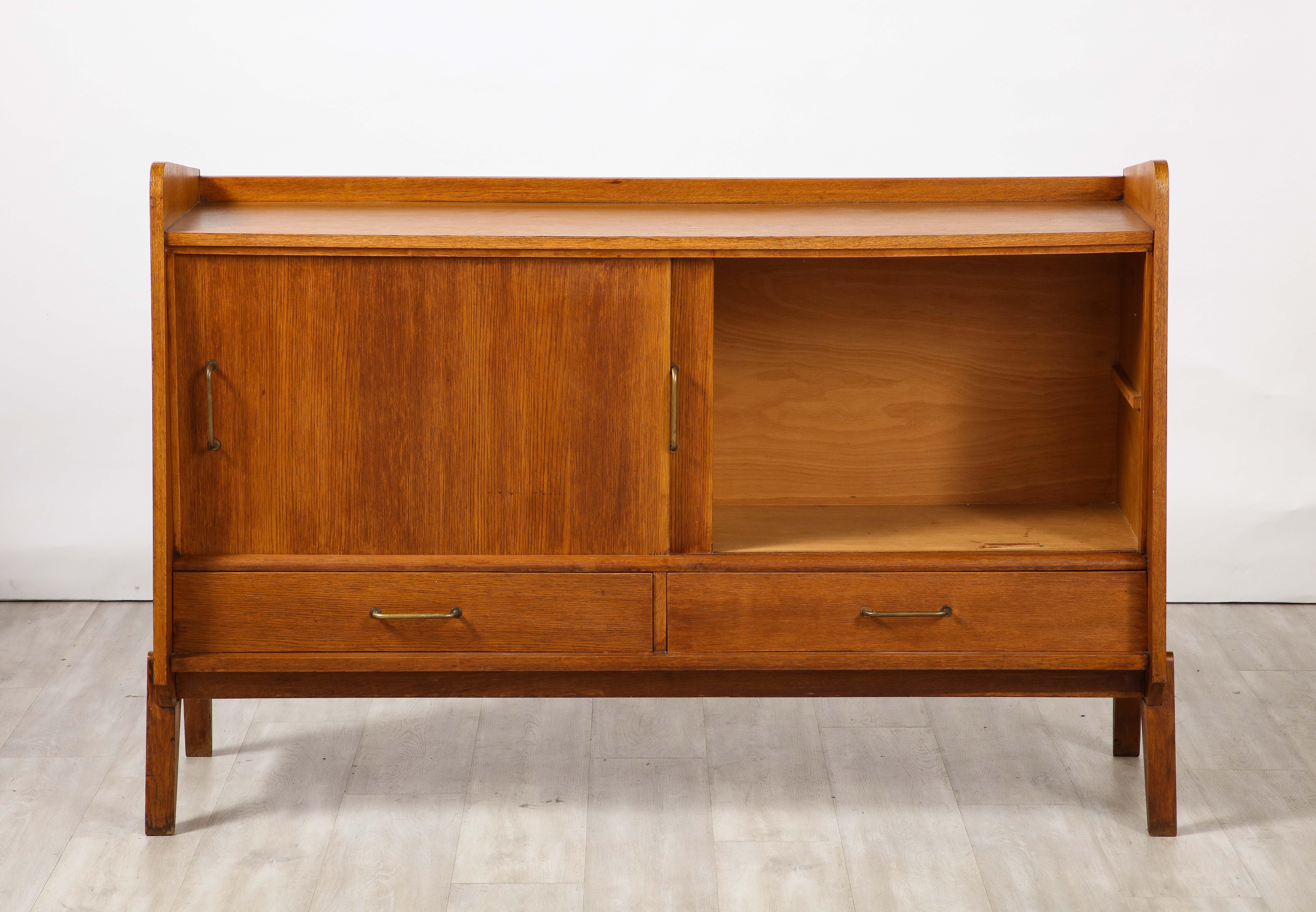 French Reconstruction Oak Cabinet, France, circa 1950 For Sale 2