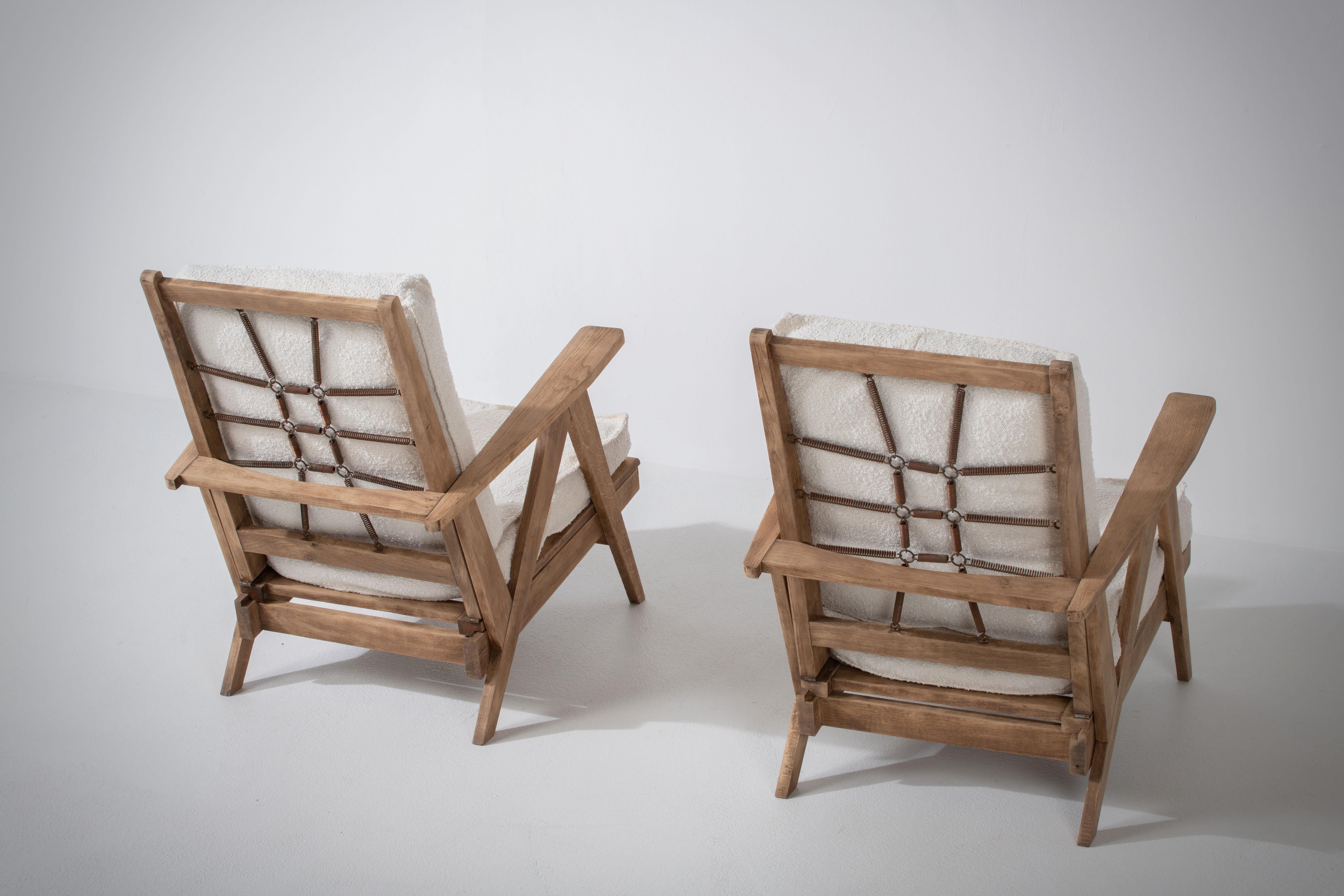 French Reconstruction Pair of Lounge Chairs For Sale 14