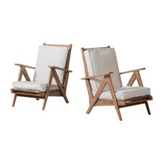 French Reconstruction Pair of Lounge Chairs