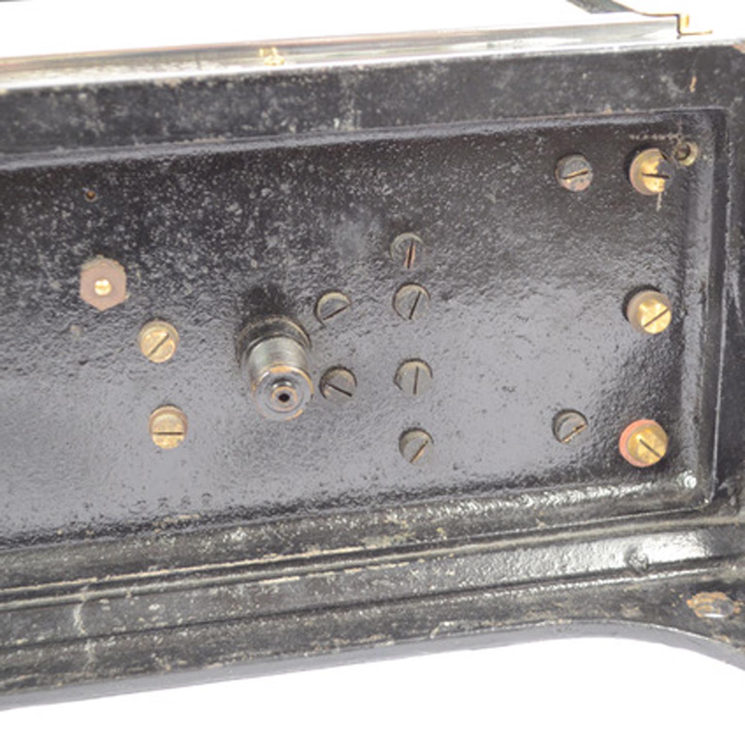 Recorder français barographe ancien Jules Richard Paris socle en fonte des années 1900 8