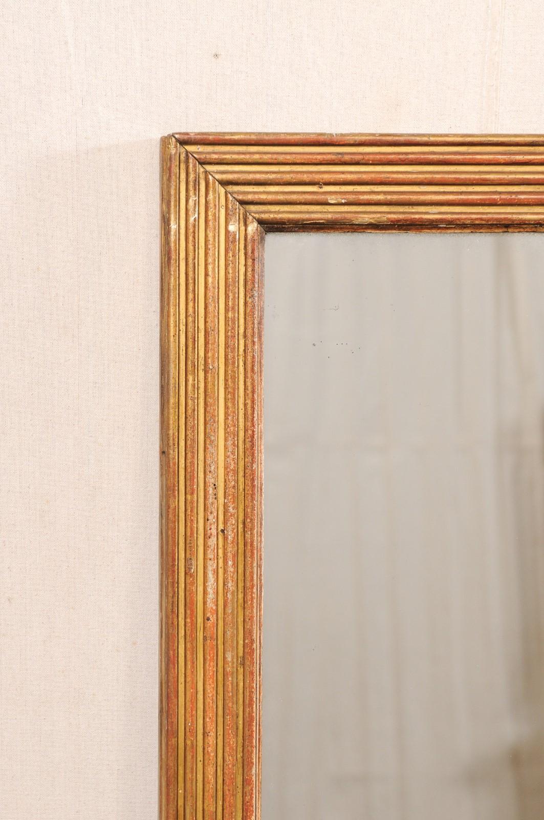 Specchio da parete francese rettangolare alto 4,5', XIX secolo (finitura originale) in vendita 2