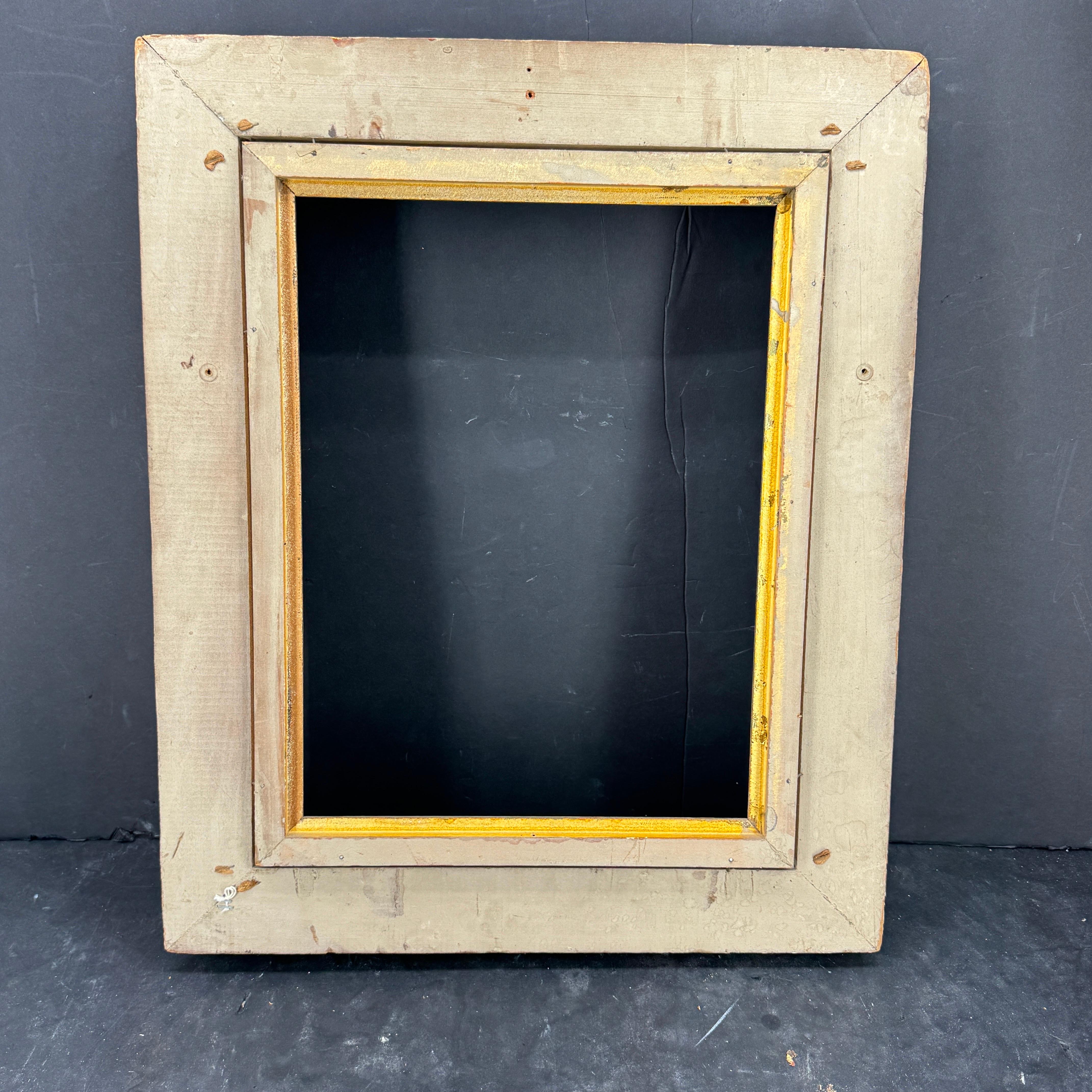 Marco de Arte Rectangular Francés Dorado en Estilo Rococó en venta 11