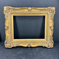 Cornice d'arte rettangolare francese dorata nello stile del Rococò