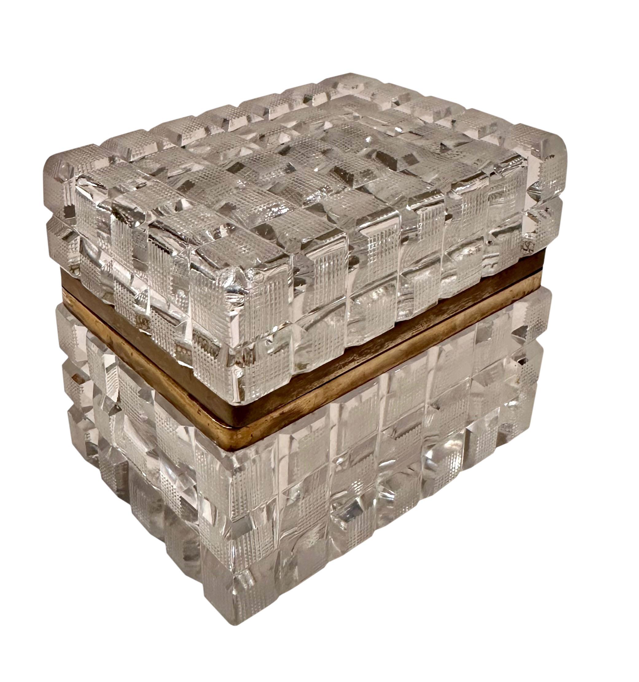 Bronze French Rectangular Baccarat Box For Sale