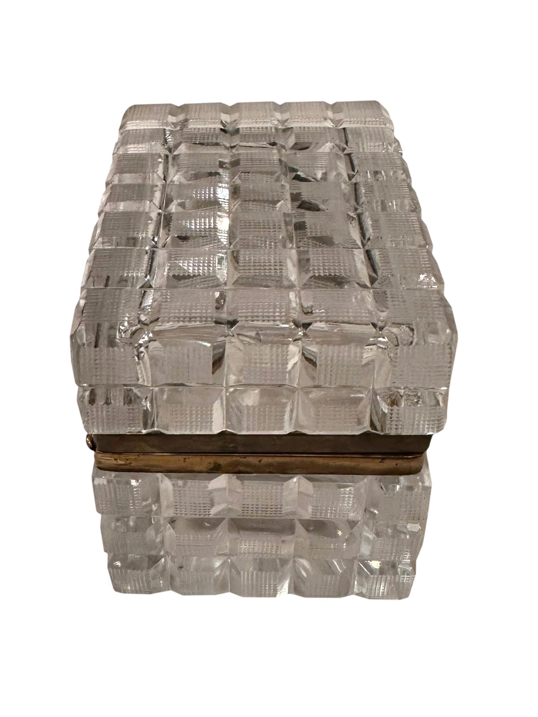 French Rectangular Baccarat Box For Sale 1