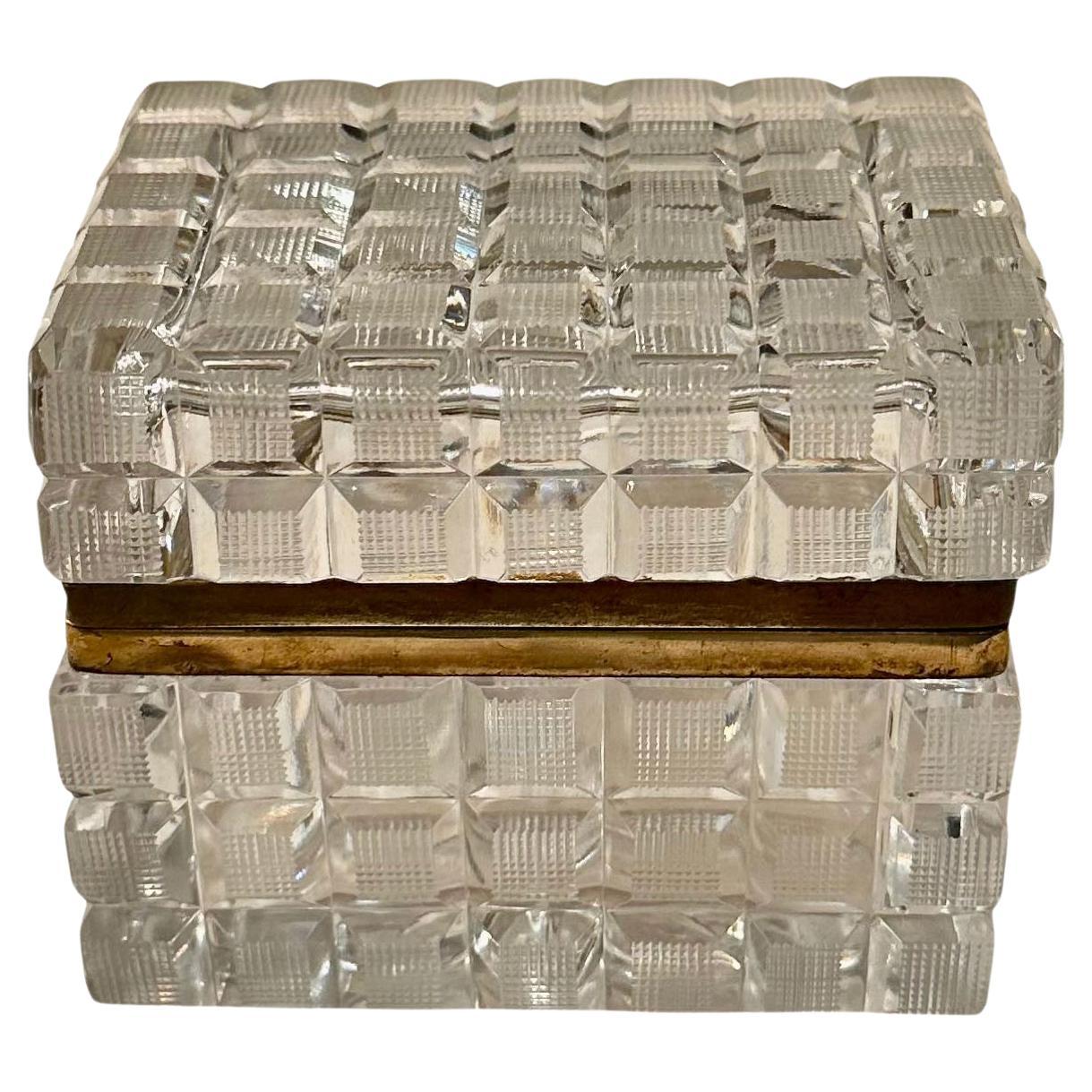 French Rectangular Baccarat Box For Sale