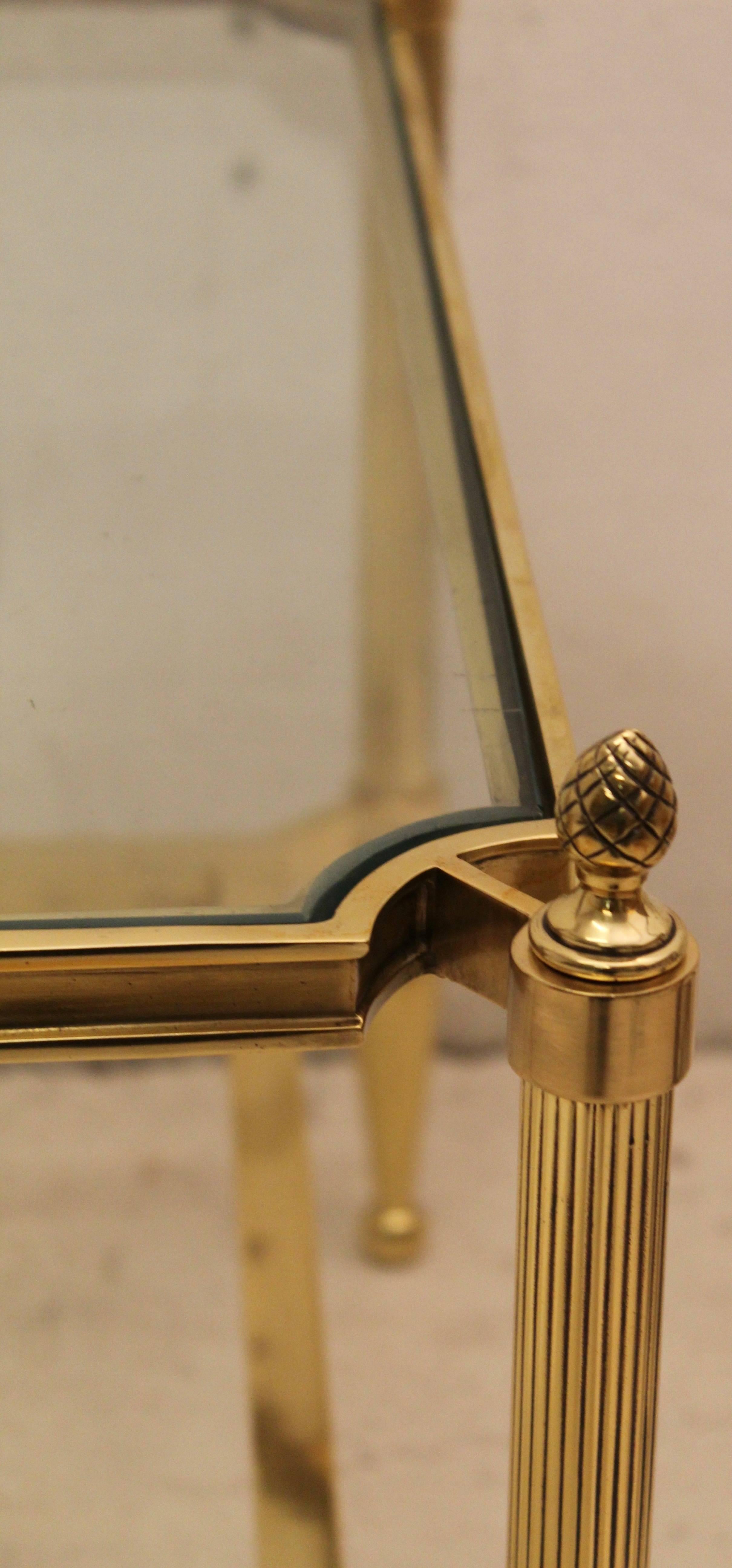 rectangular brass coffee table