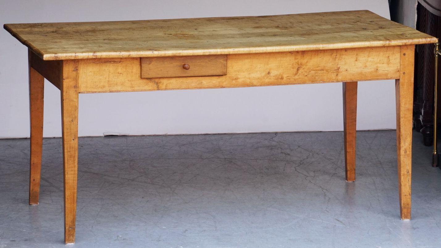 19th Century French Rectangular Farm Table of Sycamore For Sale