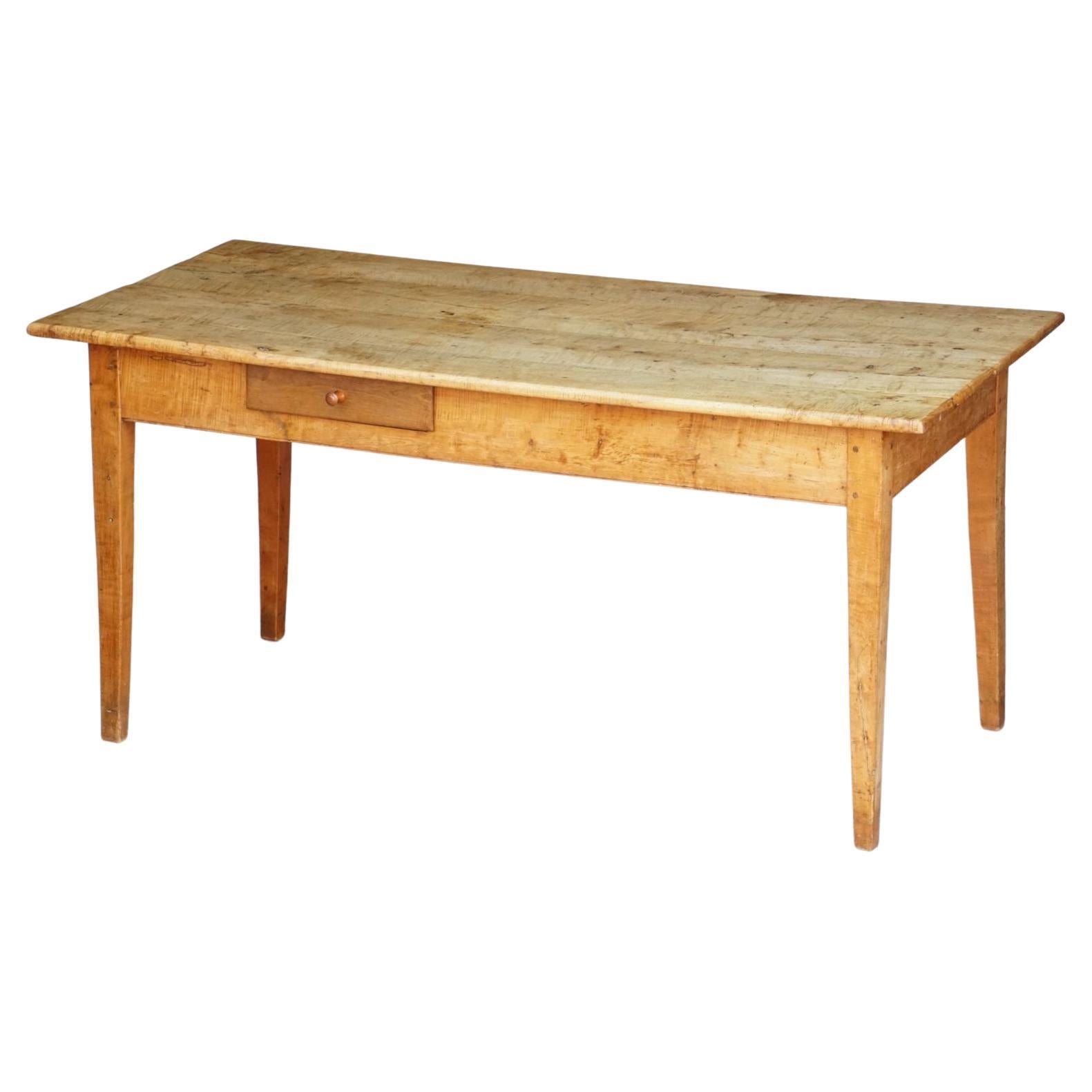 French Rectangular Farm Table of Sycamore For Sale