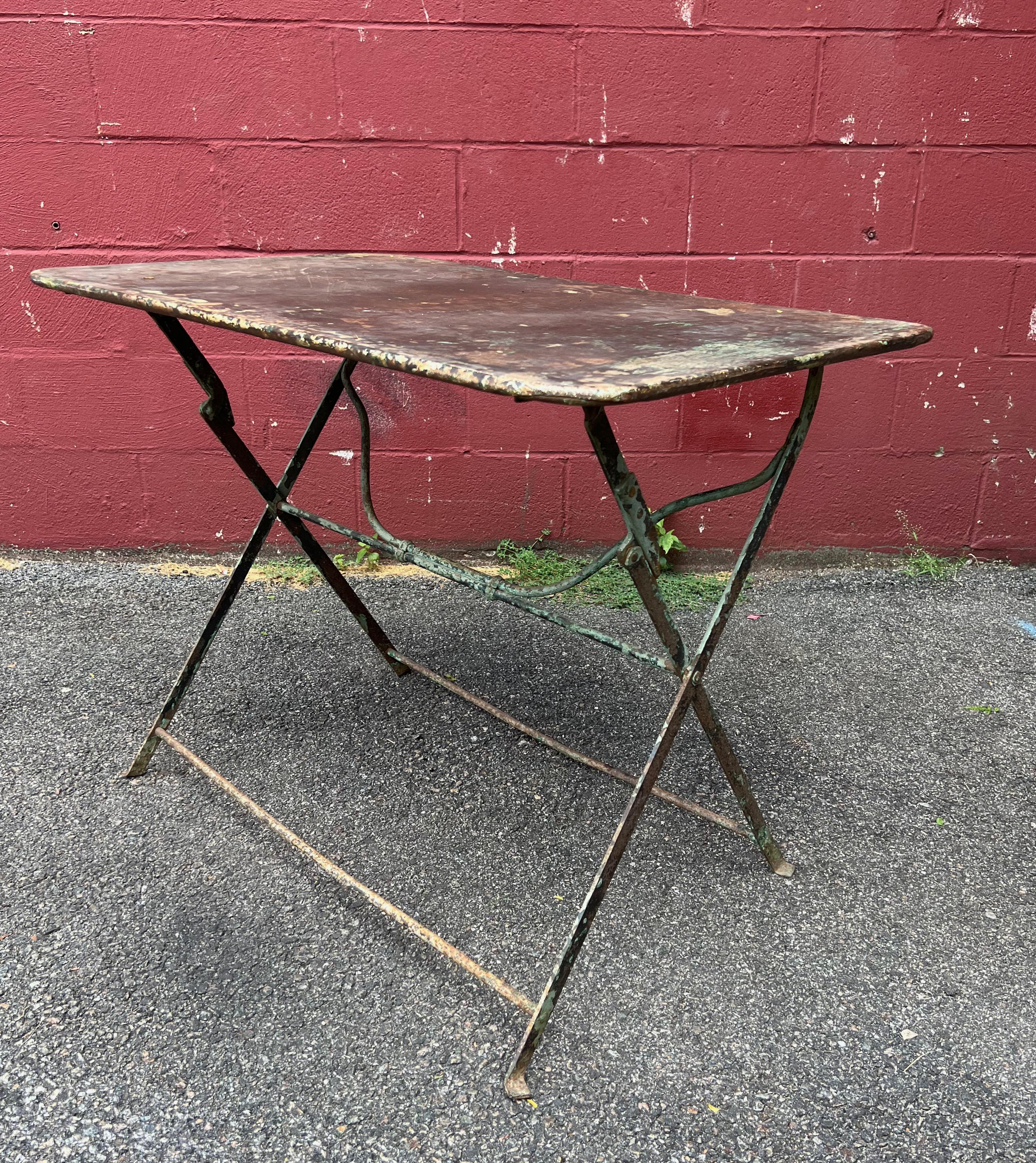 Early 20th Century French Rectangular Folding Garden Table