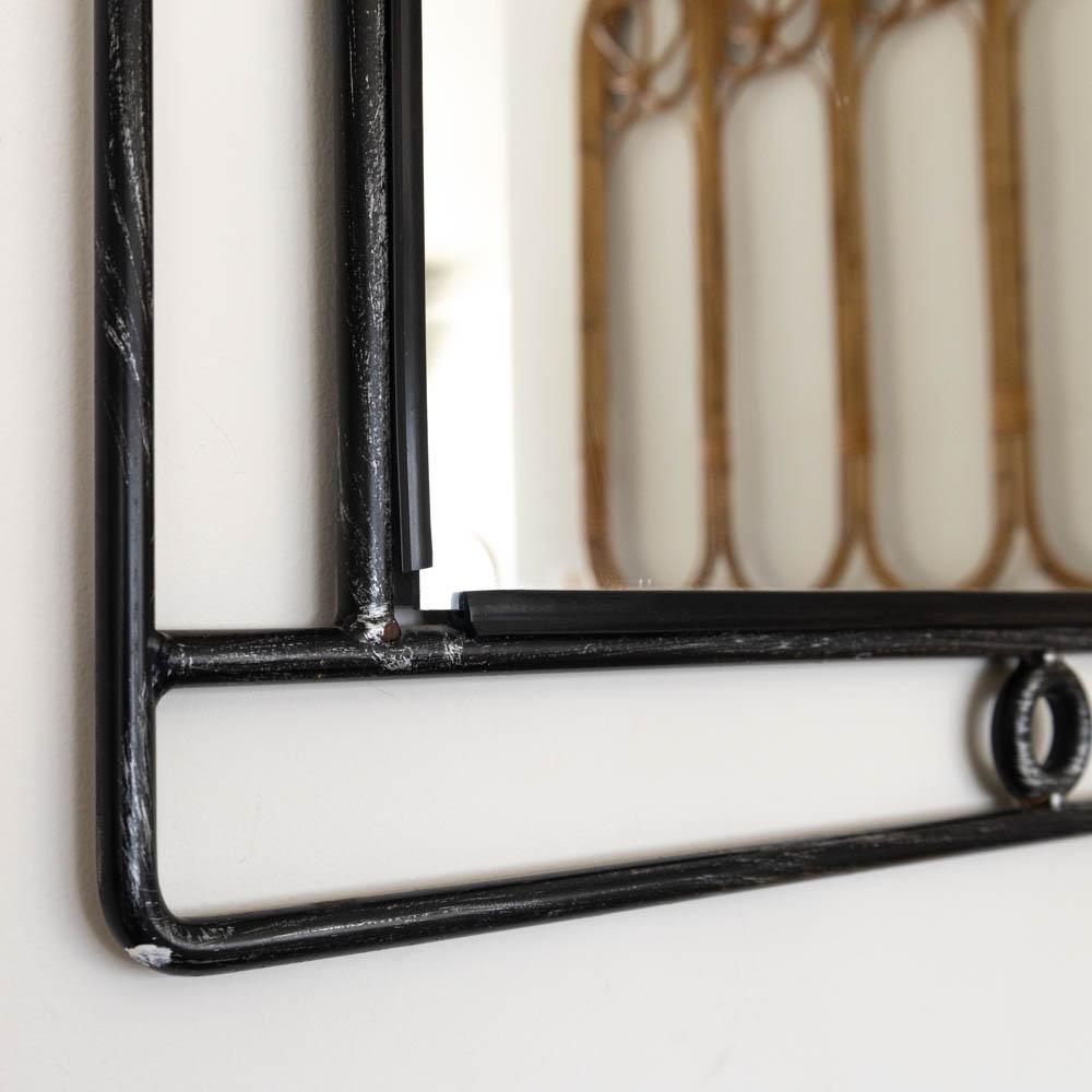 French Rectangular Iron Loop Mirror For Sale 3