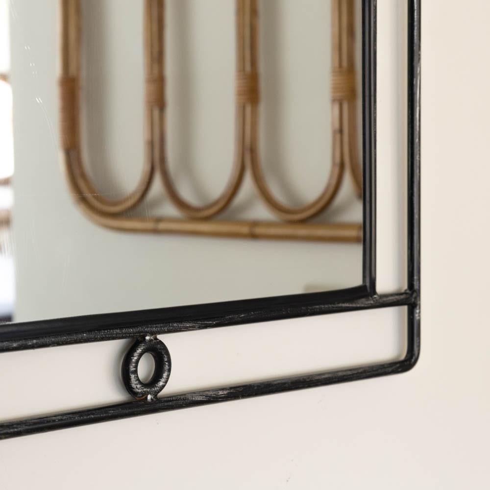 French Rectangular Iron Loop Mirror For Sale 4
