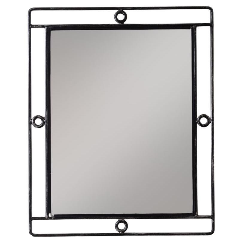 French Rectangular Iron Loop Mirror For Sale