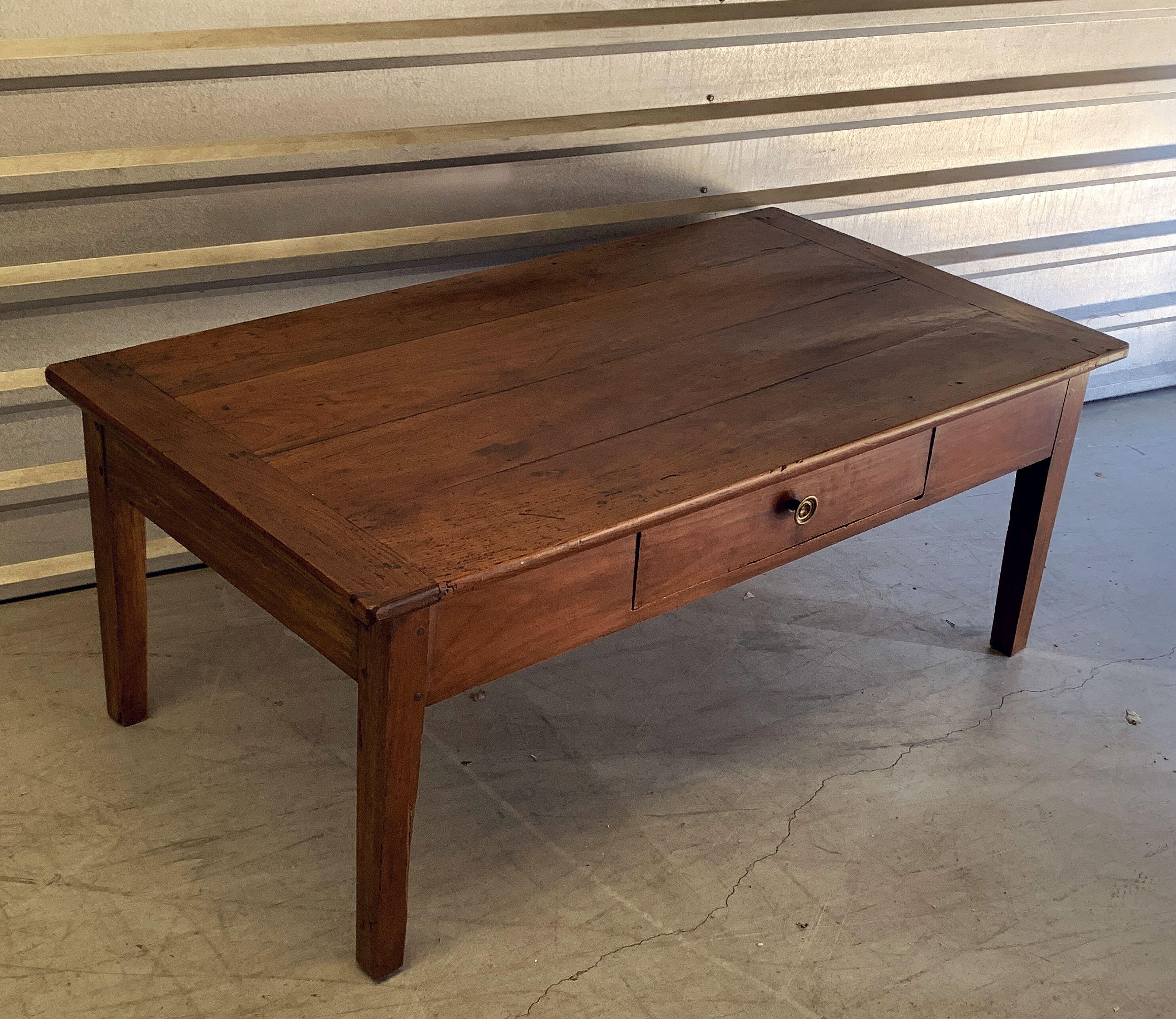 French Rectangular Low or Coffee Table of Cherry 5