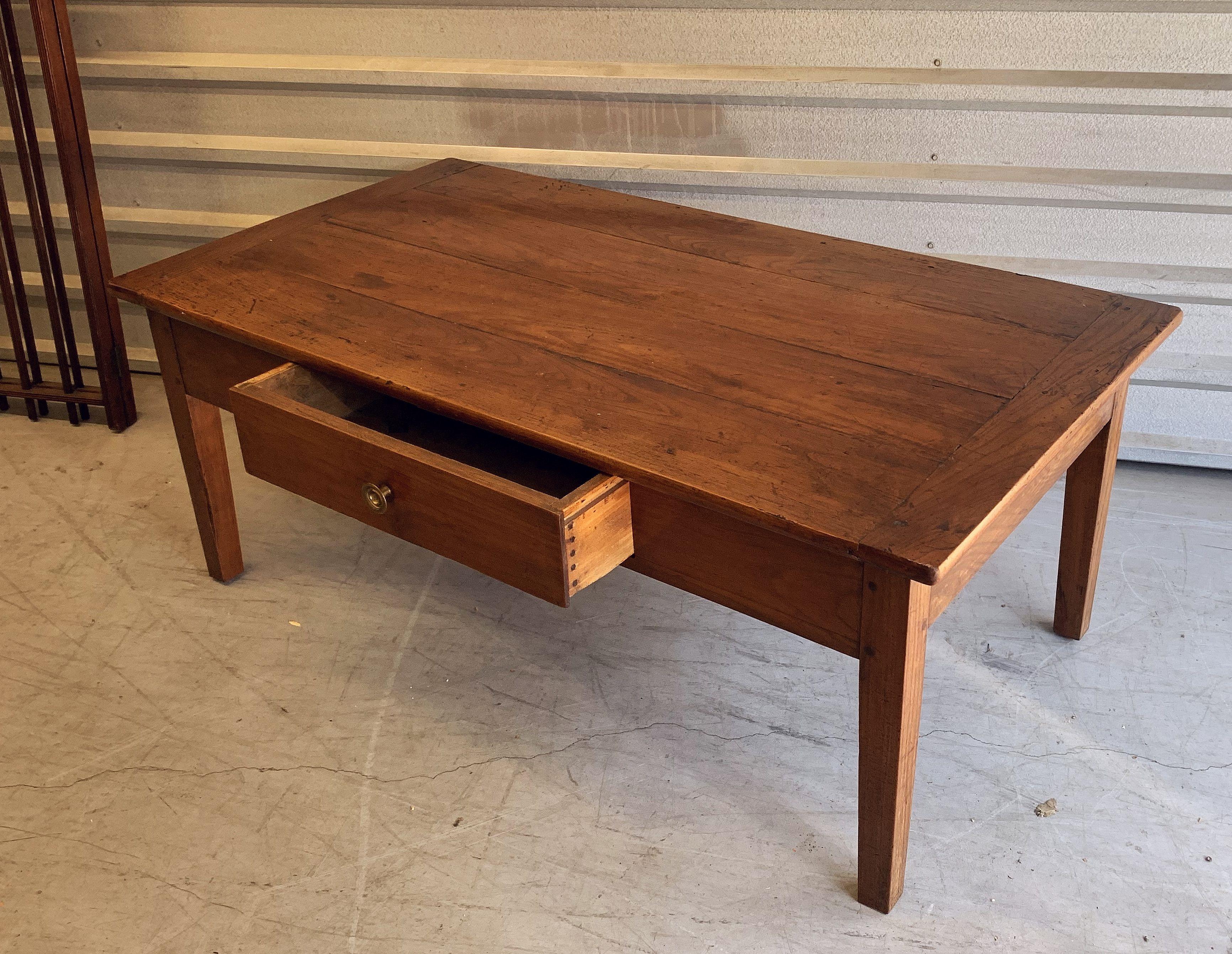 French Rectangular Low or Coffee Table of Cherry 6