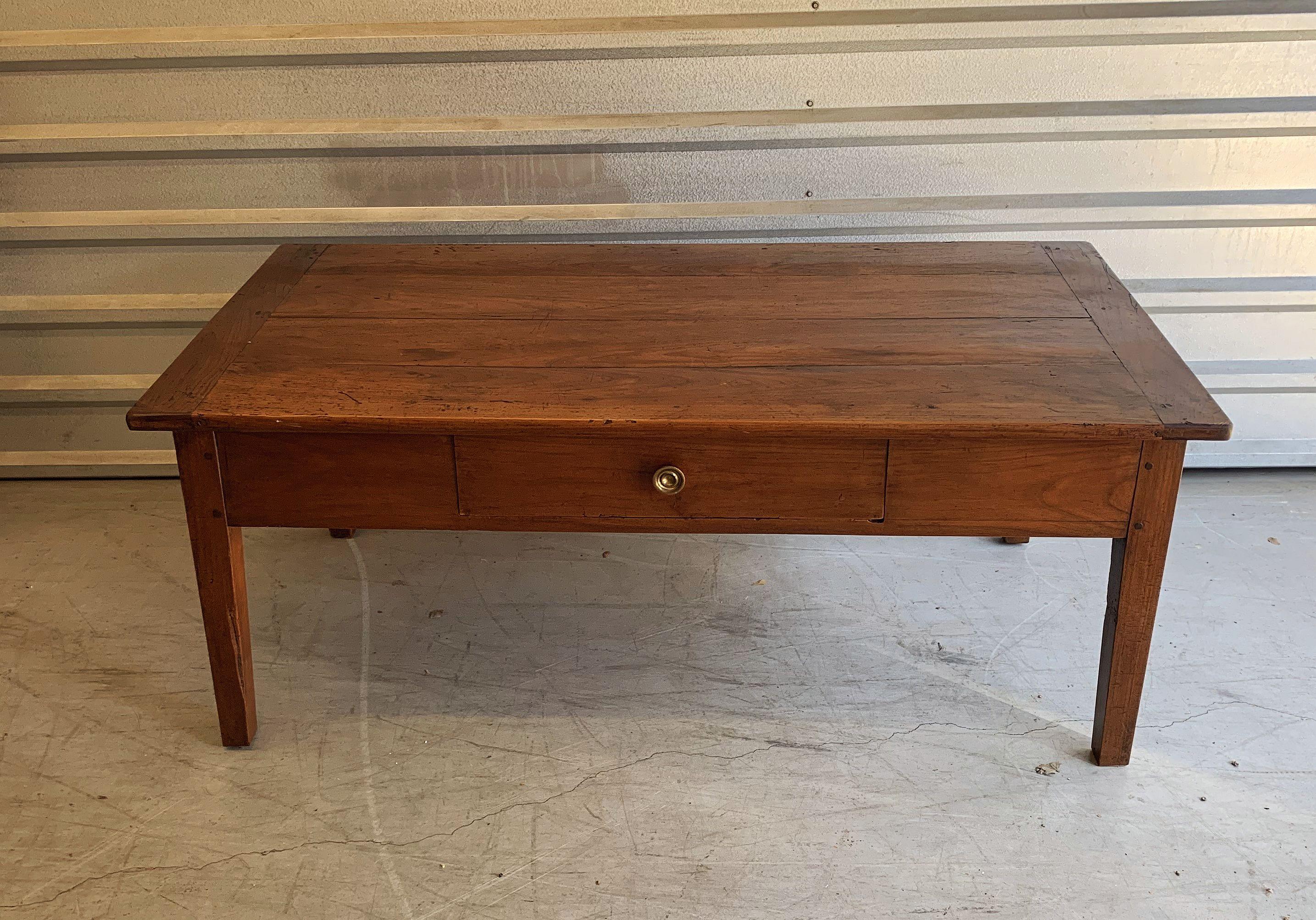 French Rectangular Low or Coffee Table of Cherry In Good Condition In Austin, TX