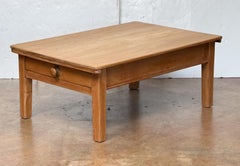 French Rectangular Low or Coffee Table of Pine
