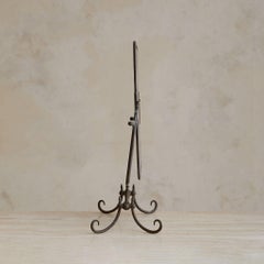 French Rectangular Metal Table Mirror with Scroll Details, 1950s