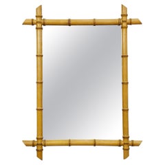 Espejo rectangular francés de bambú sintético (Al 30 3/4 x An 23 1/2)