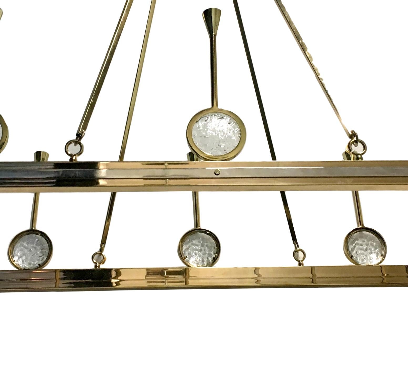 French Rectangular Moderne Style Chandelier In Good Condition In New York, NY