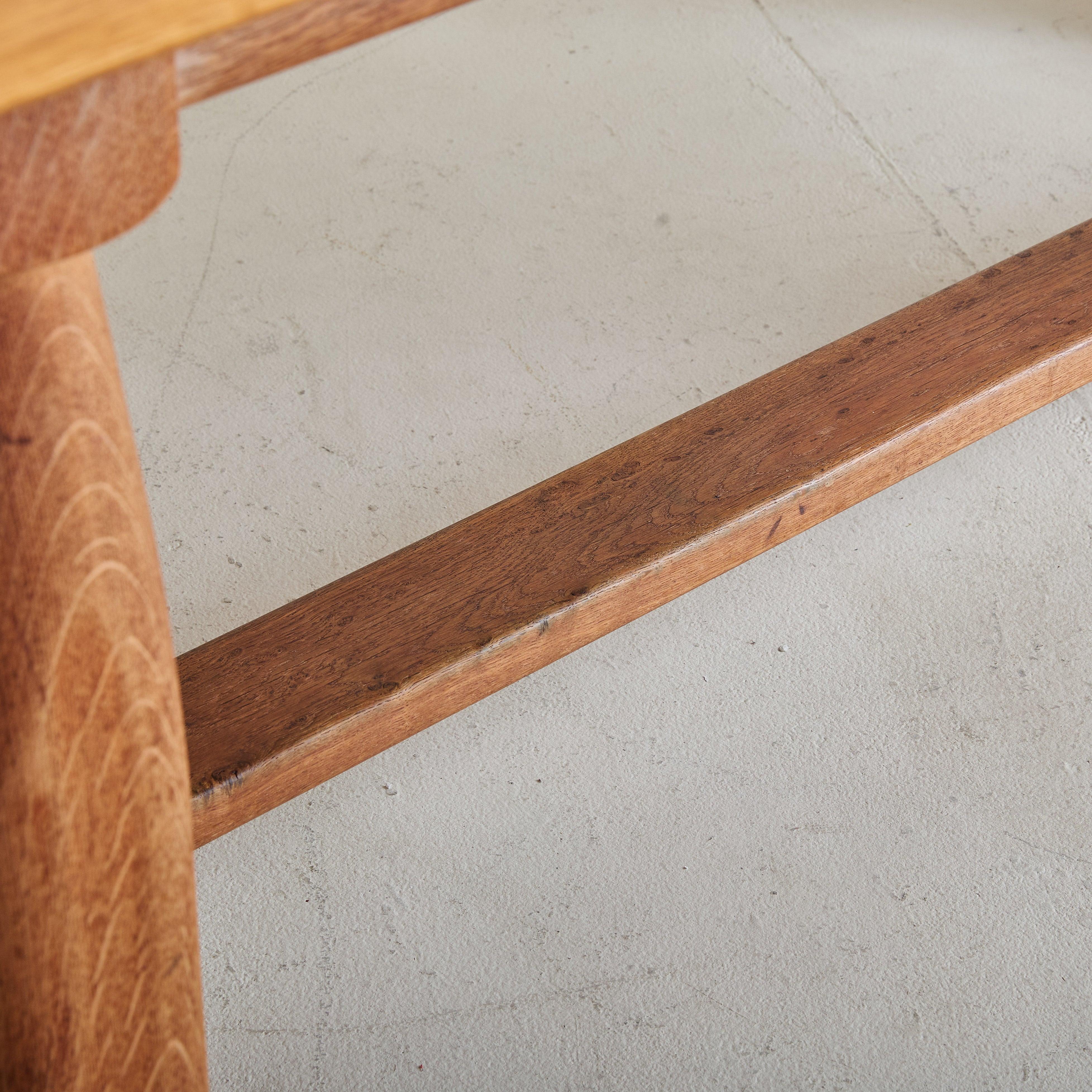 French Rectangular Oak Dining Table with Stretcher Base, 1960s en vente 3