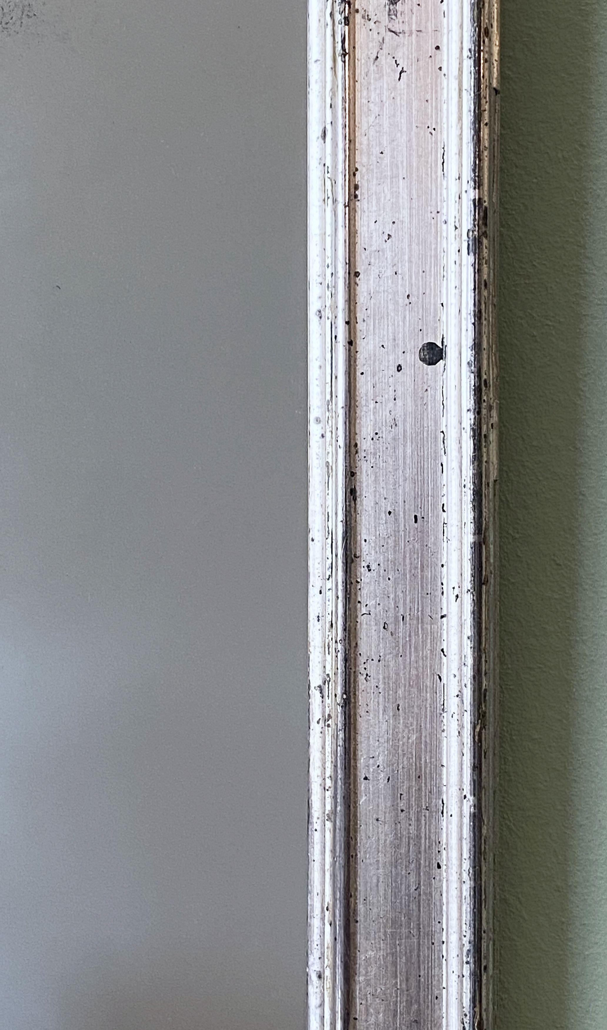 French Rectangular Silver Gilt Wall Mirror (H 19 1/2 x W 12 1/4) 6