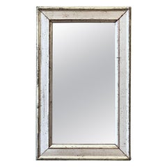 French Rectangular Silver Gilt Wall Mirror (H 19 1/2 x W 12 1/4)