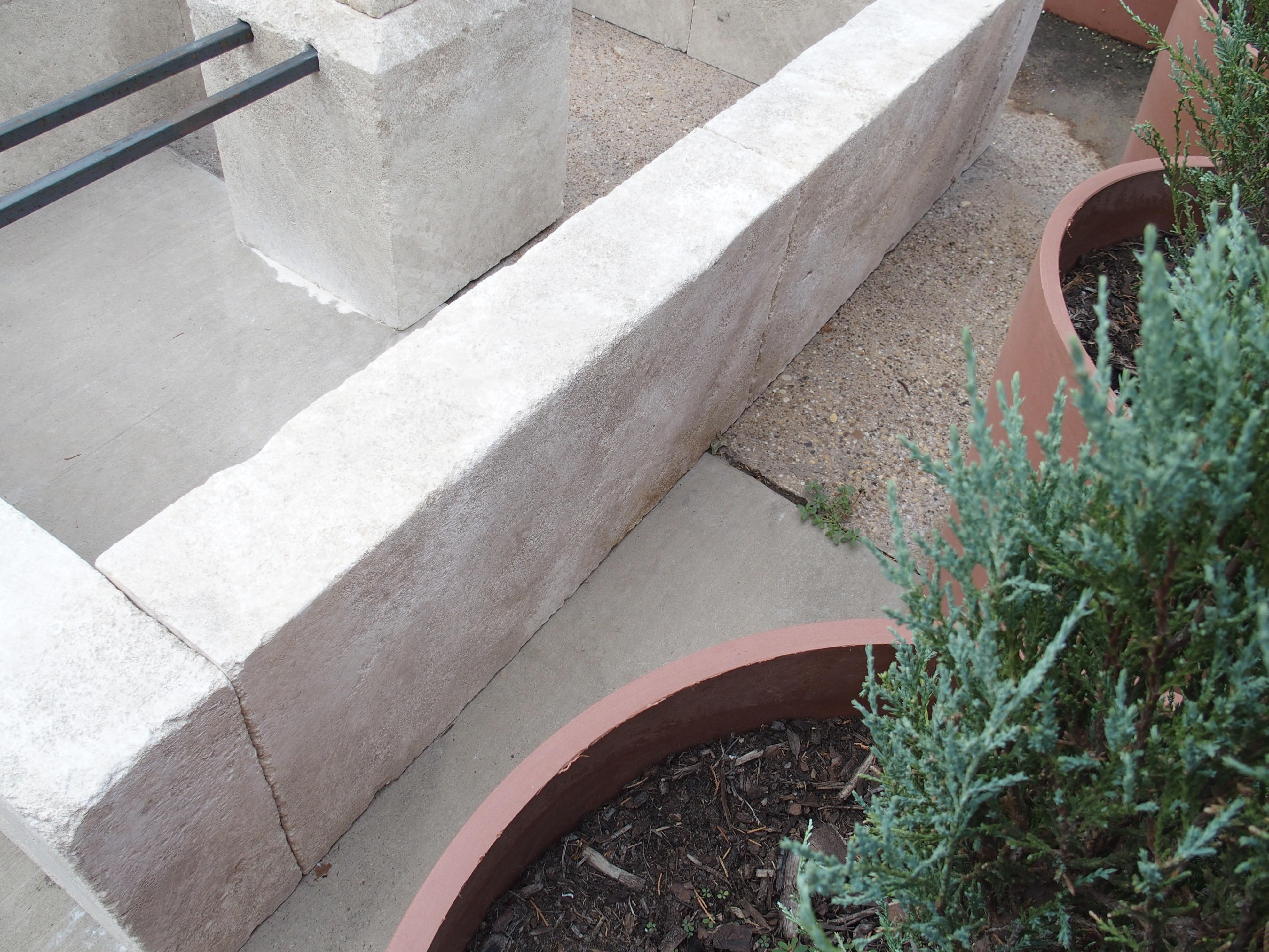 French Rectangular Two Spout Center Fountain in Carved Limestone 1