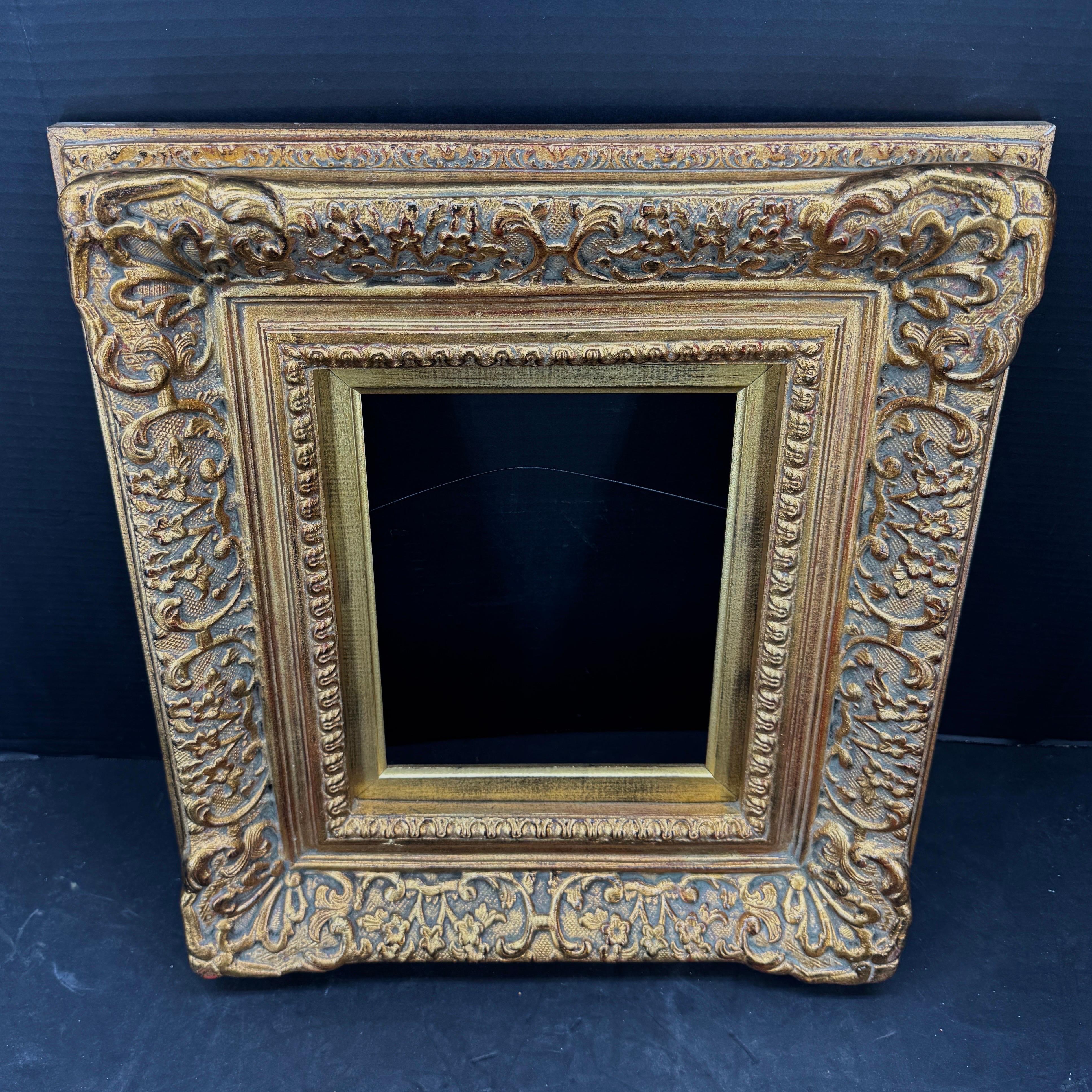 Cadre d'art rectangulaire doré et doré de style rococo Bon état - En vente à Haddonfield, NJ