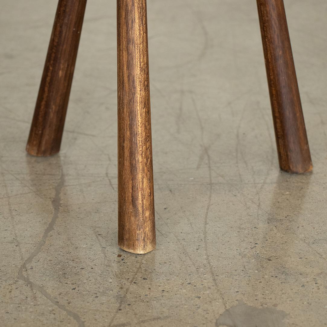 French Rectangular Wood Tripod Stool 2