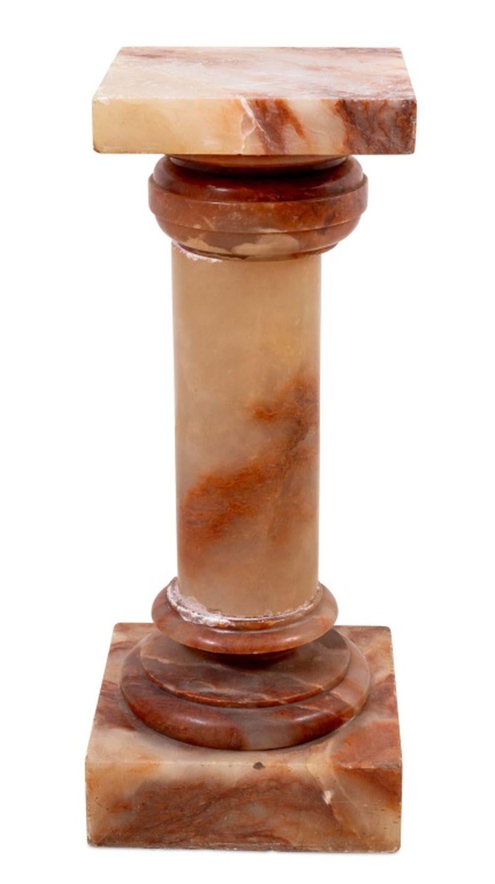 Neoclassical French Red Alabaster Pedestal For Sale